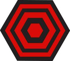 röd och svart hexagonal form. vektor