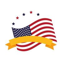 USA flagga med stjärnor och band vektor
