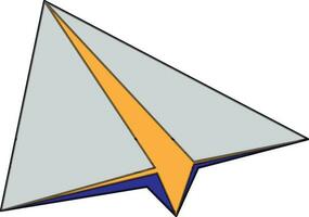 Flugzeug Symbol gemacht durch Papier im Farbe mit Schlaganfall zum Fortschritt Konzept. vektor