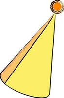 Illustration von ein Gelb Party Hut im eben Stil. vektor