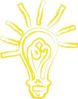 Hand gezeichnet Licht Birne Symbol zum Idee Konzept. vektor