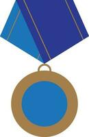 eben Stil Blau hängend Medaille Symbol. vektor