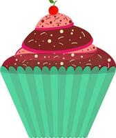 illustration av ljuv utsökt cupcake. vektor