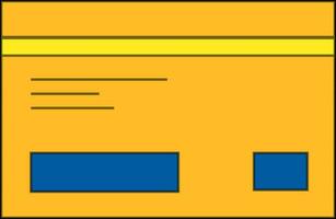 isoliert Einsteigen bestehen Symbol im Gelb und Blau Farbe. vektor