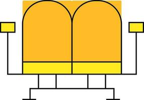 Symbol von Stuhl im eben Stil mit Gelb Farbe. vektor