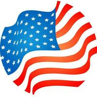 glänzend amerikanisch Flagge im eben Stil. vektor