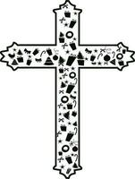 Christian Kreuz Symbol oder Symbol. vektor