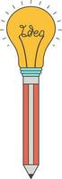 eben Symbol von Bleistift und Licht Birne zum ein Neu Geschäft Idee. vektor