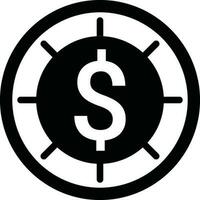 Dollar Zeichen im schwarz Kreis. vektor