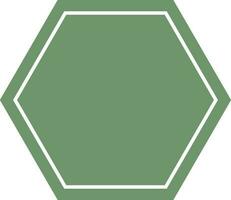 eben Grün Farbe Abzeichen oder Aufkleber im Hexagon Form. vektor