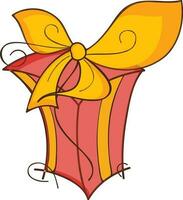 komisch Geschenk Box Symbol Gelb und Rosa Farbe. vektor