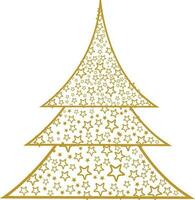 Sterne dekoriert Weihnachten Baum. vektor