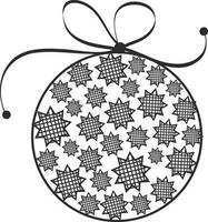 Weihnachten Ball Symbol im schwarz Farbe. vektor