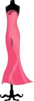 elegant lange Rosa Kleid auf Mannequin. vektor