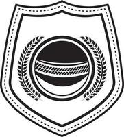svart illustration av en skydda för cricket. vektor