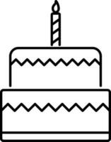 eben Illustration von köstlich Kuchen mit Kerze. vektor