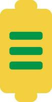 Gelb und Grün Symbol von Leistung Speichern oder Batterie. vektor