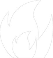 schwarz Linie Kunst Feuer Symbol auf Weiß Hintergrund. vektor