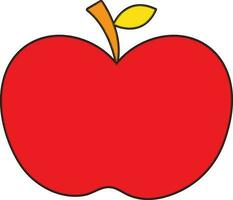rot Apfel Symbol mit Gelb Blatt im isoliert. vektor