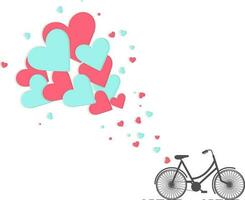 skön hjärtan med cykel för kärlek begrepp. vektor