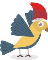 färgrik fågel bär jul keps. vektor