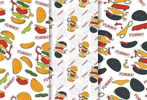 nahtloses Muster des Restaurant Hamburgers vektor
