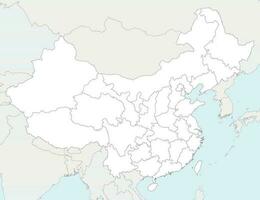 Vektor leer Karte von China mit Provinzen, Regionen und administrative Abteilungen, und benachbart Länder. editierbar und deutlich beschriftet Lagen.