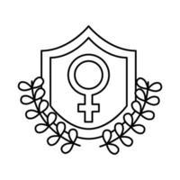 weibliches Geschlechtssymbol im Schildlinienstil-Symbol vektor