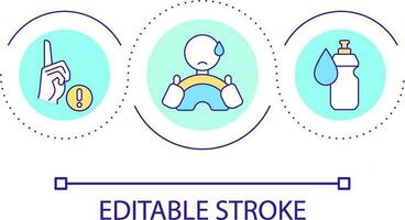 trinken genug Wasser Schleife Konzept Symbol. bleibe hydratisiert. gesund Lebensstil. Fahren Sicherheit Rat abstrakt Idee dünn Linie Illustration. isoliert Gliederung Zeichnung. editierbar Schlaganfall vektor
