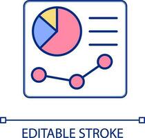 Graph Daten Analyse rgb Farbe Symbol. Geschäft Statistiken. Daten Visualisierung. Entscheidung Fahren Einblicke. isoliert Vektor Illustration. einfach gefüllt Linie Zeichnung. editierbar Schlaganfall