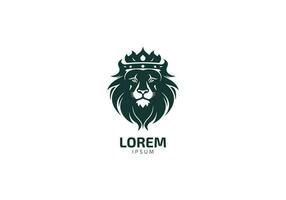 Löwe Kopf Logo Design Vorlage Symbol Vektor mit Krone