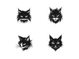 ein einstellen von Katze Logo Vektor Symbol, zum Entwürfe, T-Shirts, Embleme, Abzeichen, Stickerei und andere drucken Designs