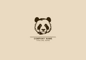 vektor av tecknad serie porträtt av panda eller Björn logotyp ikon. bambu Björn