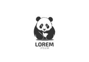 panda logotyp silhuett design ikon vektor