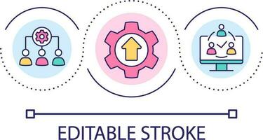 Verbesserung Mannschaft Geist Schleife Konzept Symbol. Angestellte Verbindung und Produktivität. Geschäft abstrakt Idee dünn Linie Illustration. isoliert Gliederung Zeichnung. editierbar Schlaganfall vektor