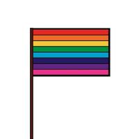 flagga gay med regnbågens färger ikon vektor