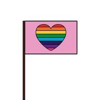 Flagge Homosexuell mit Regenbogenfarben im Herzen vektor
