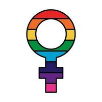 weibliche Geschlechtsflagge schwul mit Regenbogenfarben vektor