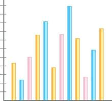 bunt statistisch Riegel Infografik zum Geschäft. vektor