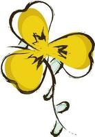 Hand gezeichnet Gelb Blume Design. vektor