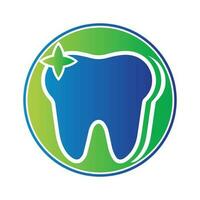 Zahn Logo Dental Pflege mit Kreis gestalten Vektor Illustration