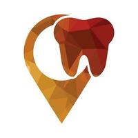 Zahn Logo Dental Pflege mit Stift Ort Symbol Vektor Illustration