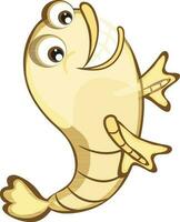 Karikatur Gesicht von Fisch im Tierkreis Zeichen von Fische. vektor