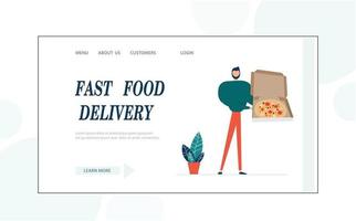 Landingpage des Fast-Food-Lieferkonzepts vektor