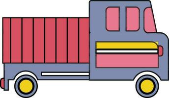 illustration av en lastbil i platt stil. vektor