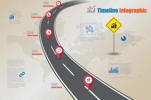 Business Road Signs Map Timeline Infografik für abstrakten Hintergrund. Vorlage Meilenstein Element moderne Diagramm Prozesstechnologie digitale Marketingdaten Präsentationstabelle vektor