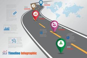 Business Road Signs Map Timeline Infografik für abstrakten Hintergrund. Vorlage Meilenstein Element moderne Diagramm Prozesstechnologie digitale Marketingdaten Präsentationstabelle vektor