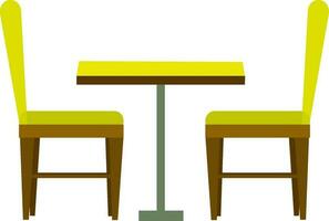 illustration av tabell med stolar. vektor