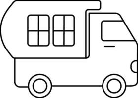 linje konst illustration av leverans lastbil. vektor
