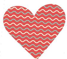 Vinka mönster rader dekorerad hjärta i röd Färg. vektor